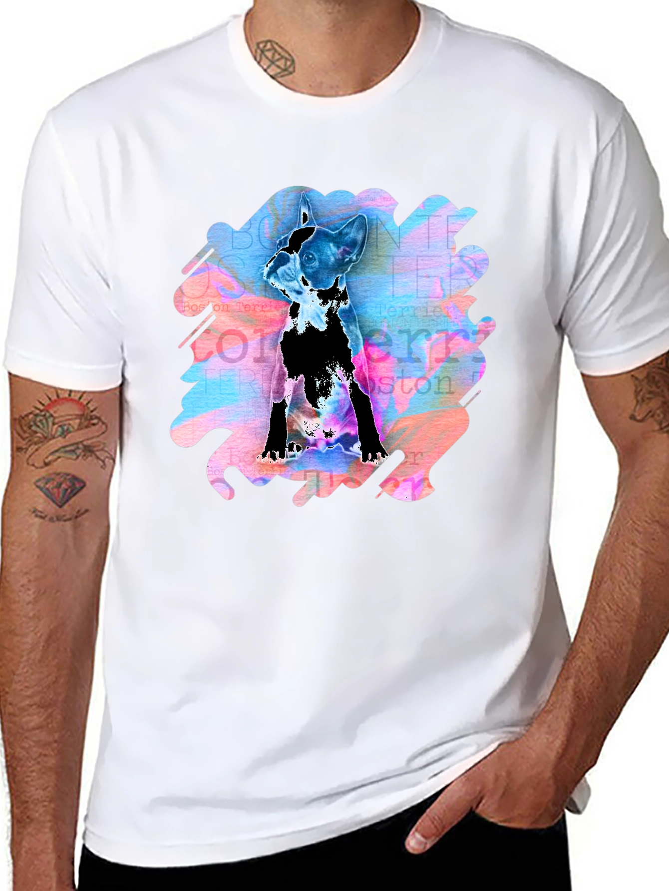 Boston Terrier Art T-Shirt - Unique Dog Lover Gift