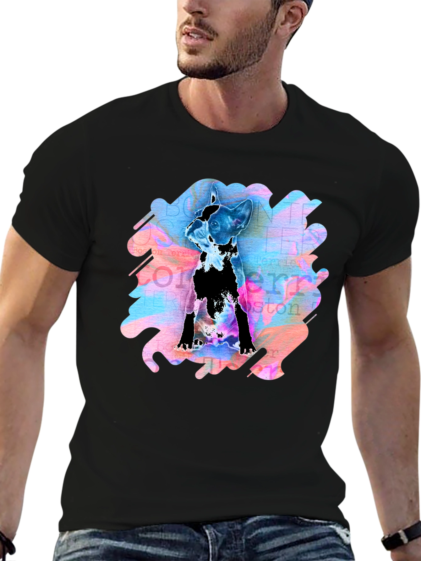 Boston Terrier Art T-Shirt - Unique Dog Lover Gift