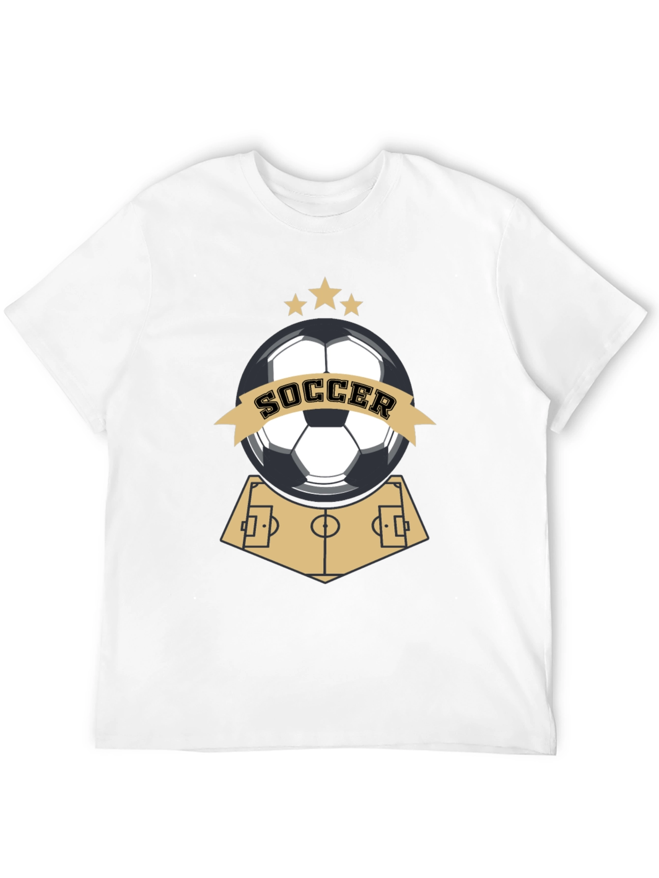 Soccer Graphic Black T-Shirt for Sports Fans