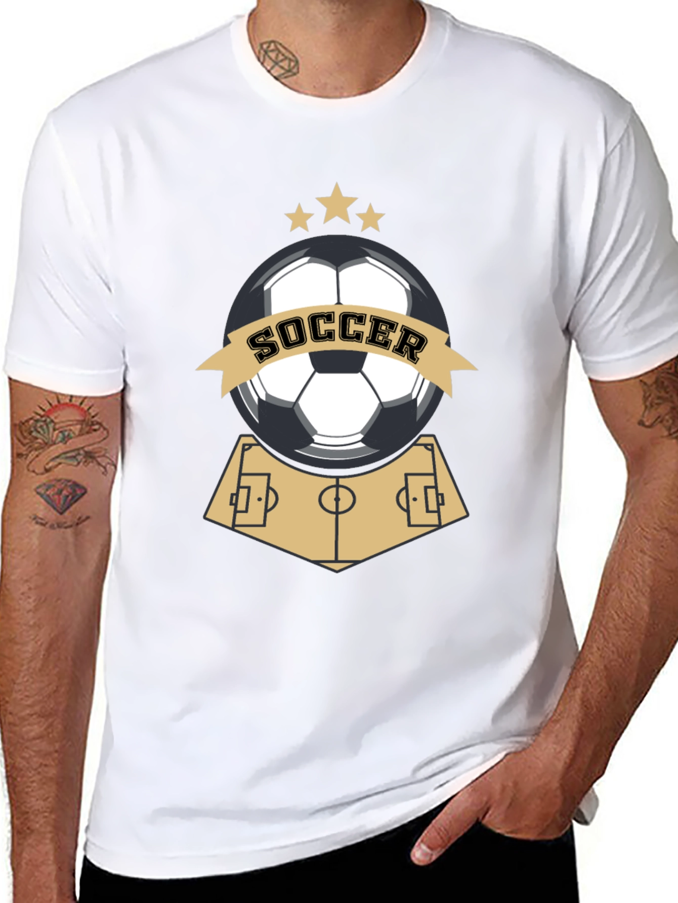 Soccer Graphic Black T-Shirt for Sports Fans