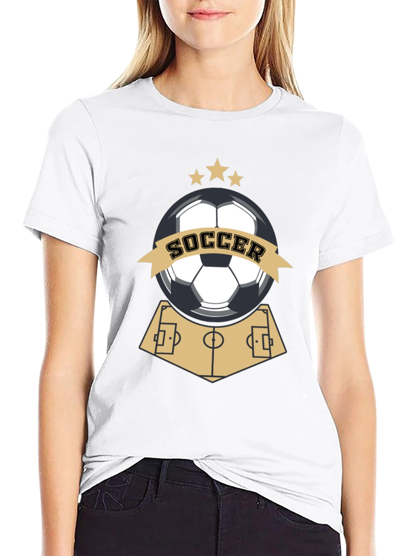 Soccer Graphic Black T-Shirt for Sports Fans