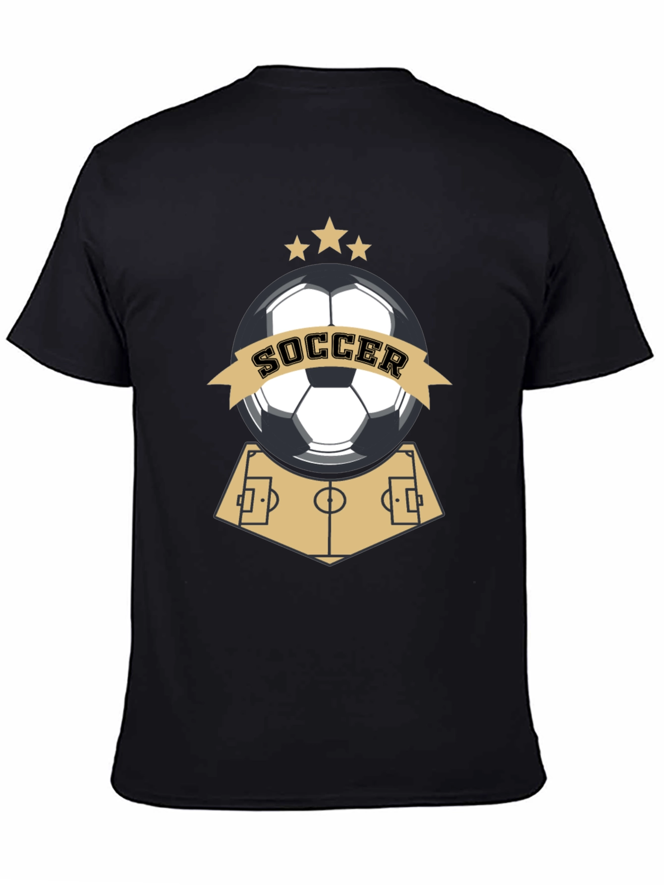 Soccer Graphic Black T-Shirt for Sports Fans