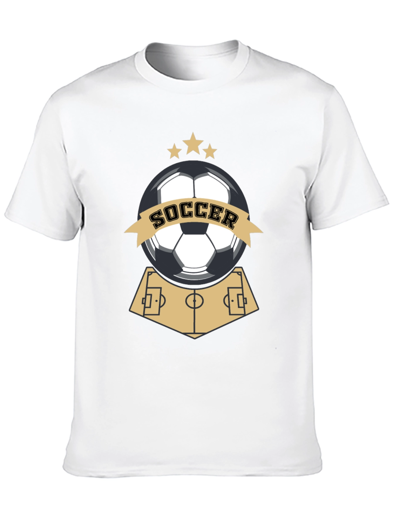 Soccer Graphic Black T-Shirt for Sports Fans