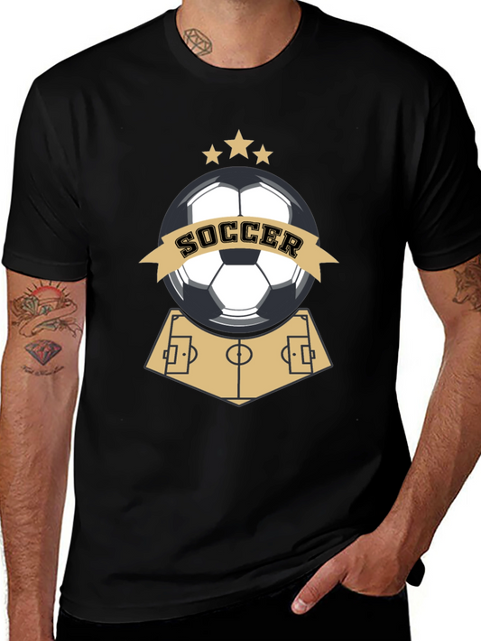 Soccer Graphic Black T-Shirt for Sports Fans