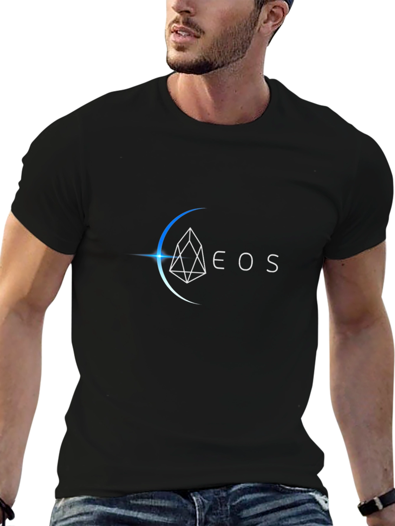 EOS Crypto Black T-Shirt - Blockchain Design