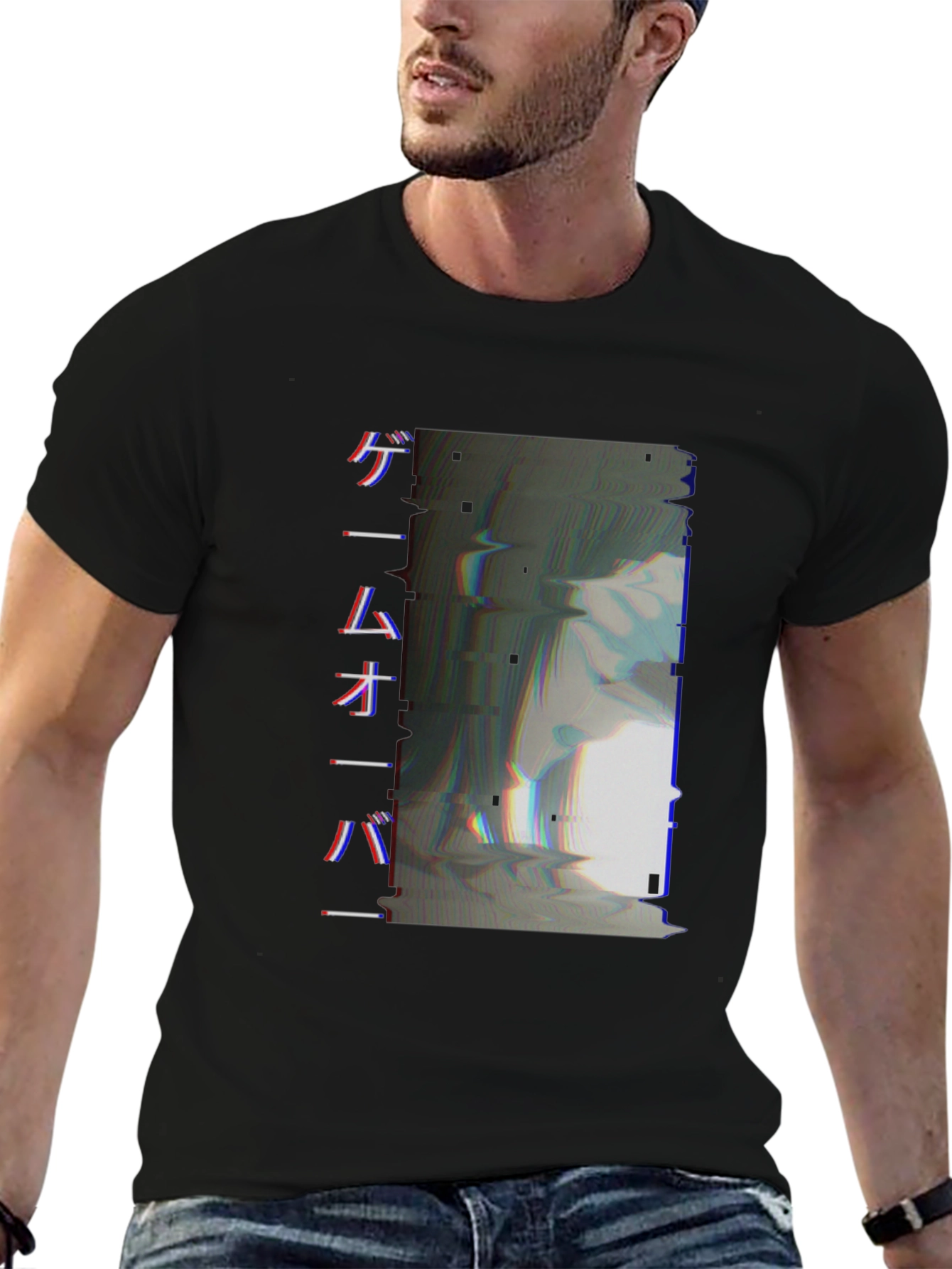 Game Over Glitch Tee - Stylish Graphic Print T-Shirt