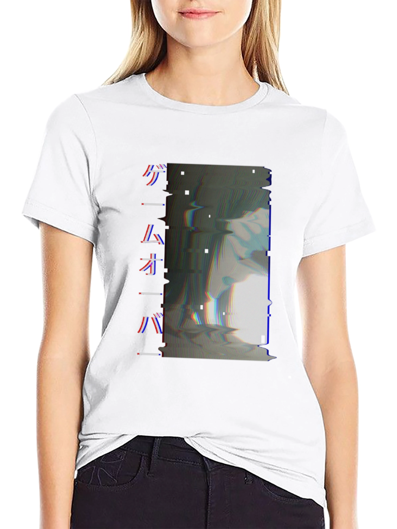 Game Over Glitch Tee - Stylish Graphic Print T-Shirt