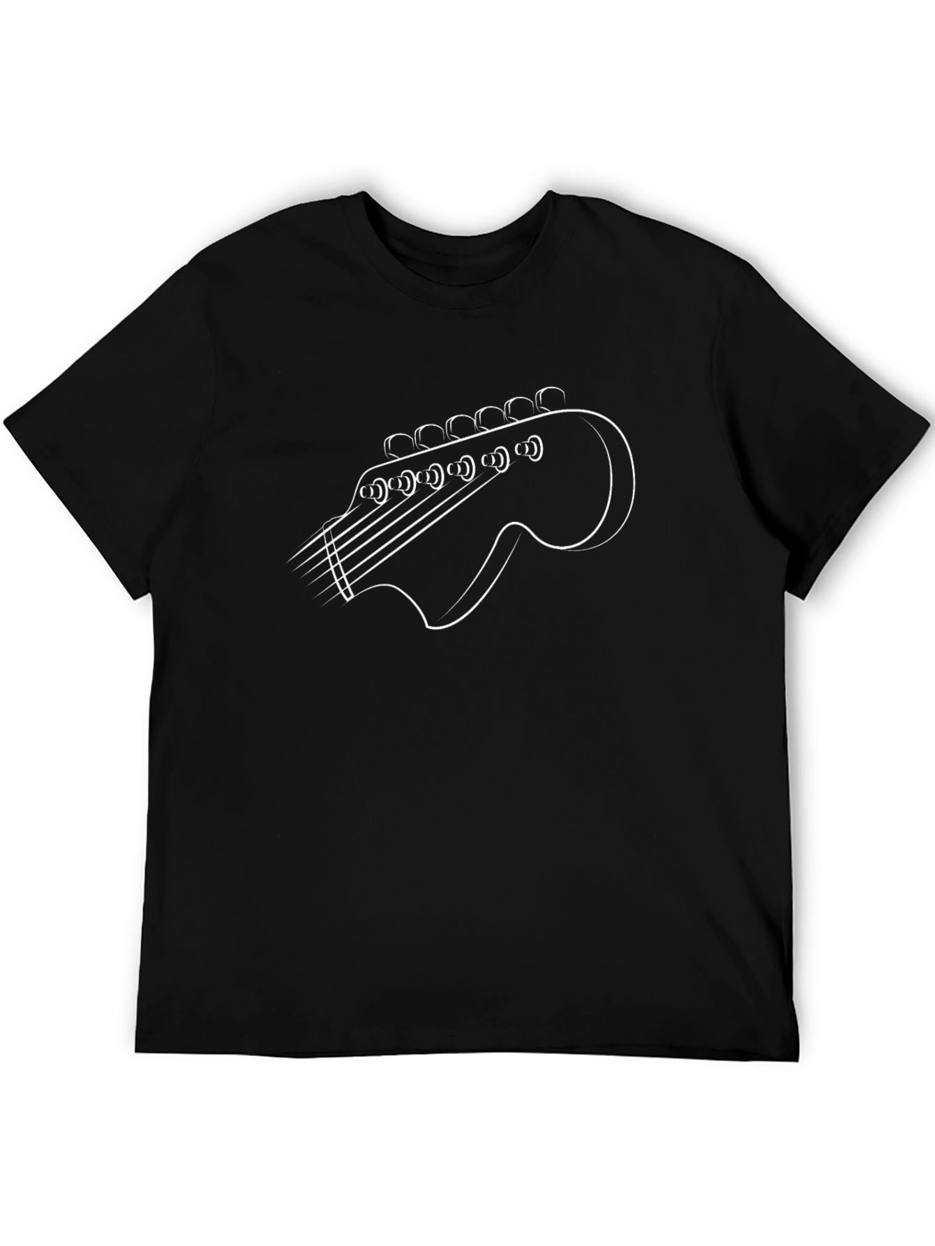 Guitar Headstock Outline T-Shirt - Music Lover Tee