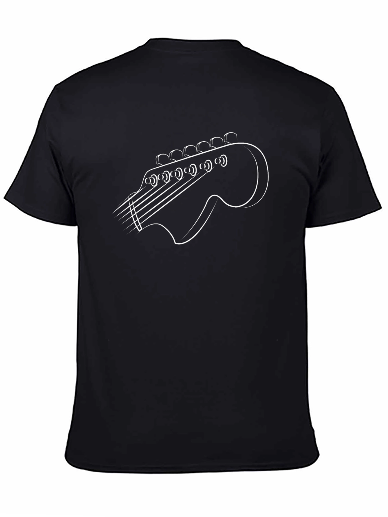 Guitar Headstock Outline T-Shirt - Music Lover Tee