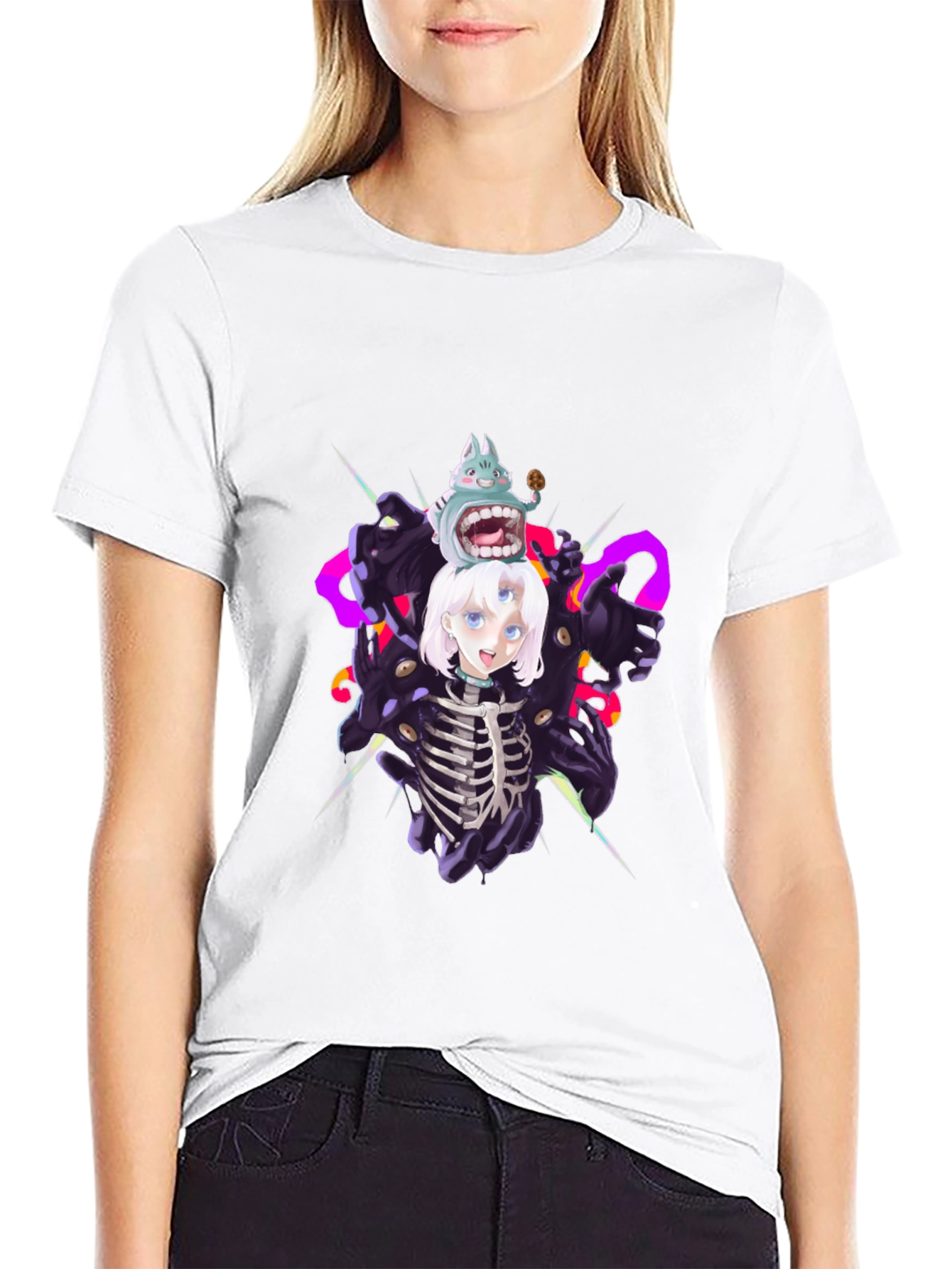 Unique Graphic Print Black T-Shirt