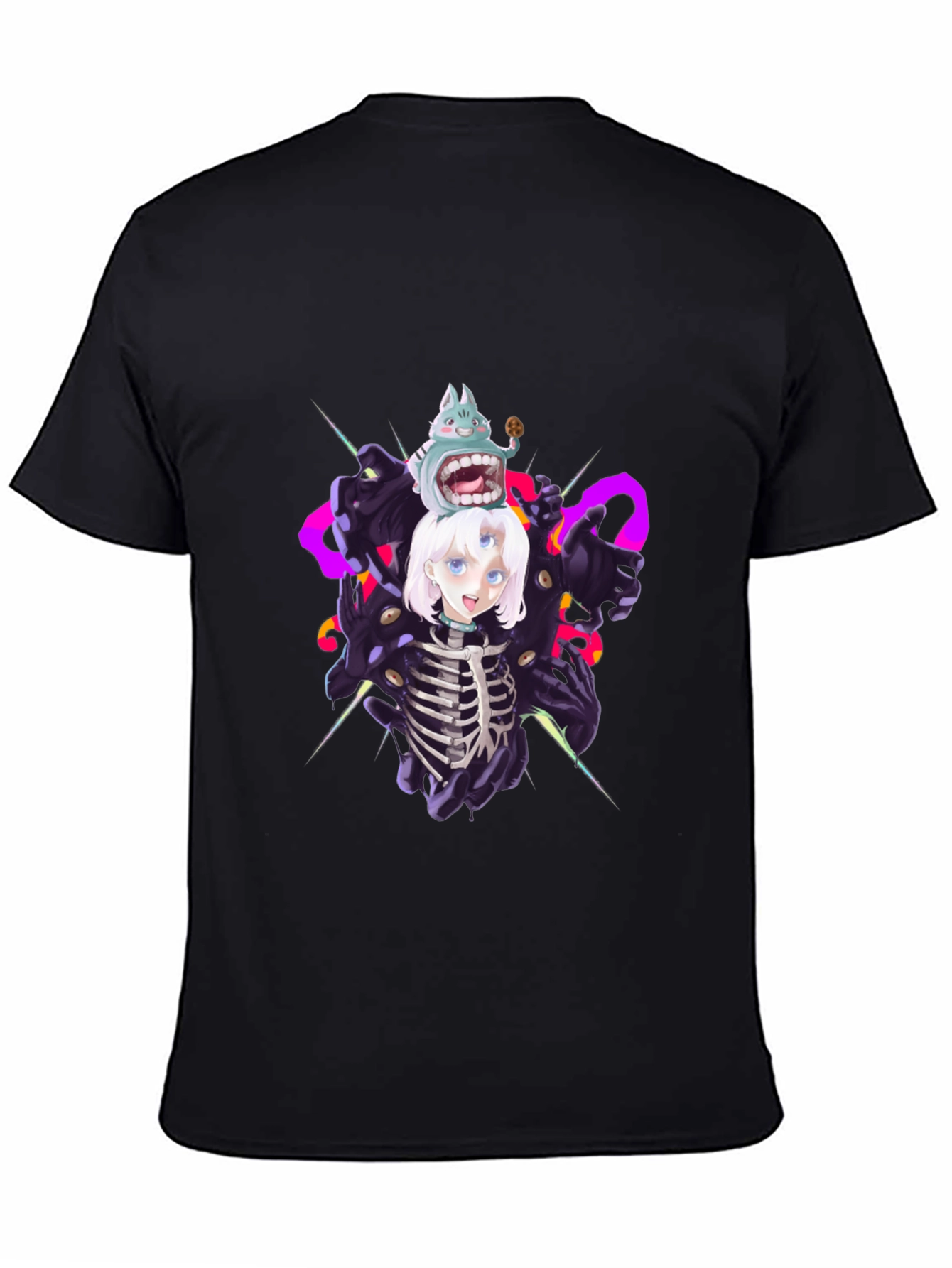 Unique Graphic Print Black T-Shirt
