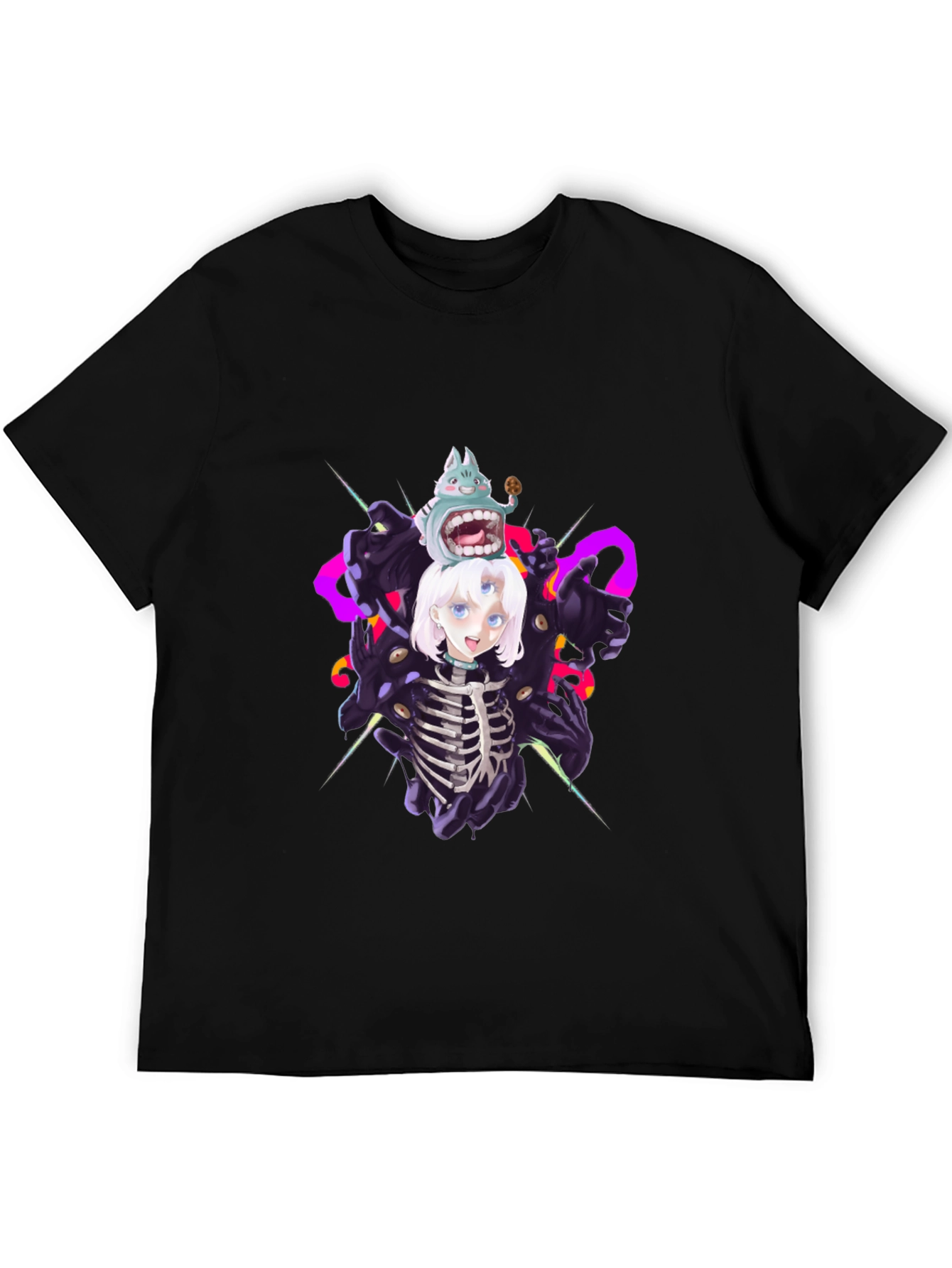 Unique Graphic Print Black T-Shirt