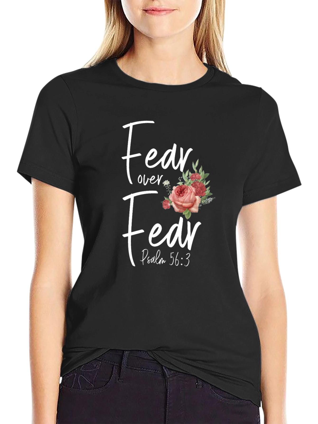 Fear Over Fear Floral Christian T-Shirt