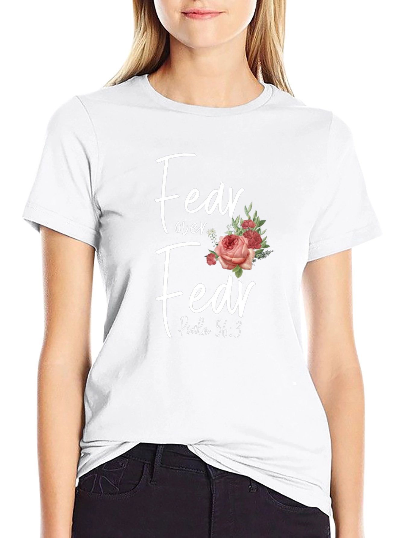 Fear Over Fear Floral Christian T-Shirt
