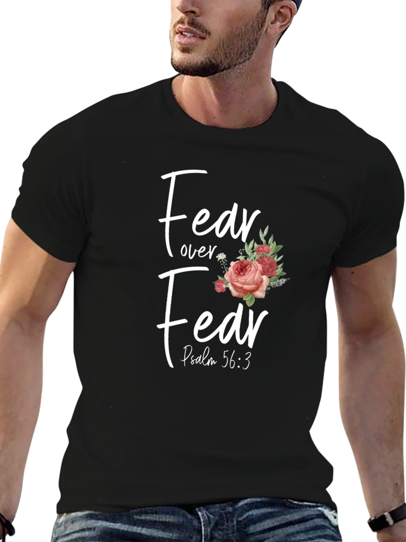 Fear Over Fear Floral Christian T-Shirt