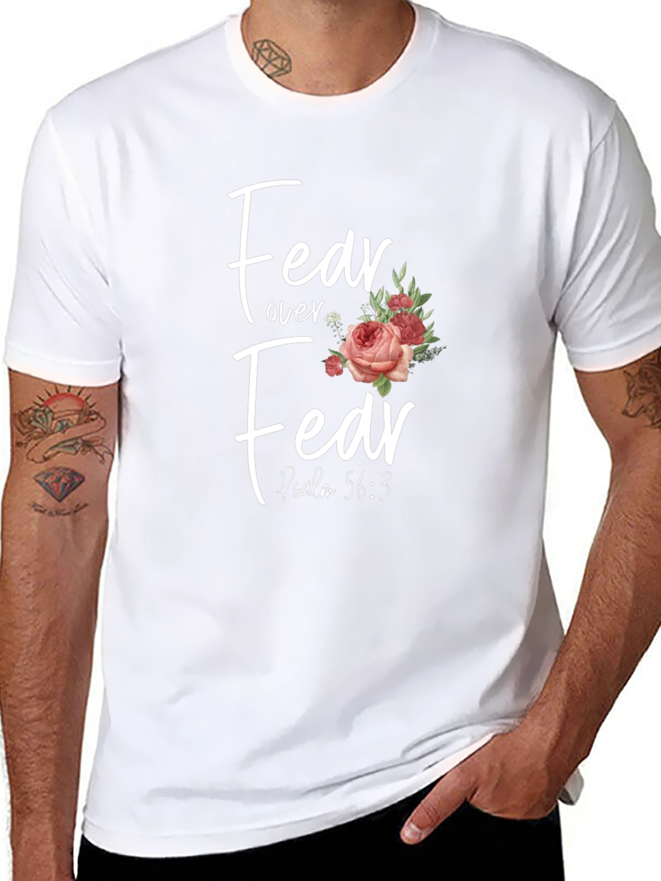 Fear Over Fear Floral Christian T-Shirt