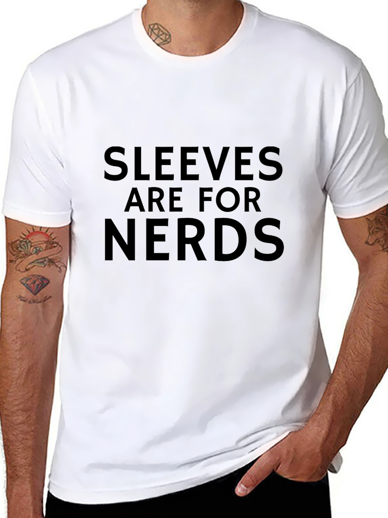 Sleeveless Fun: Sleeves Are for Nerds Black T-Shirt