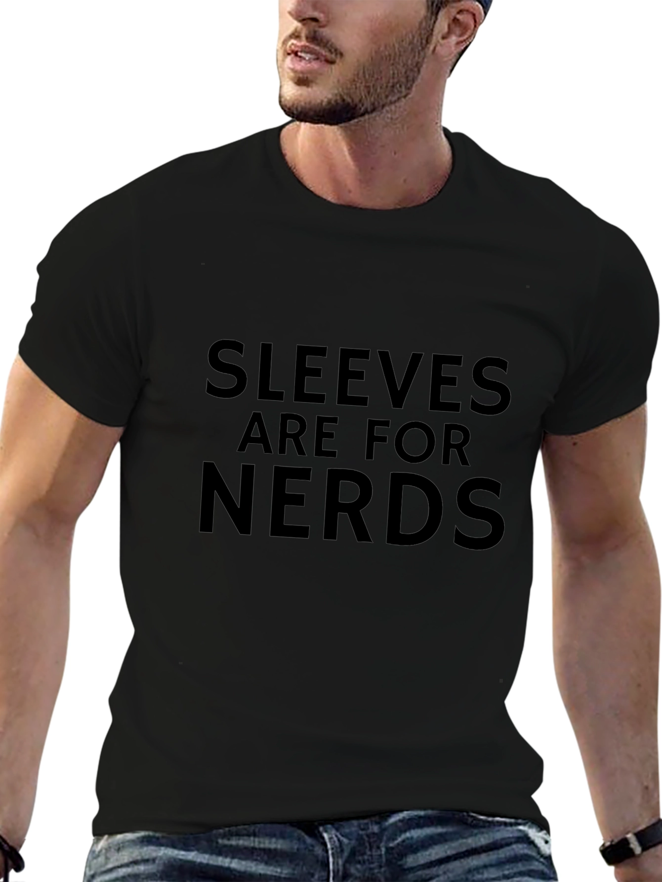 Sleeveless Fun: Sleeves Are for Nerds Black T-Shirt