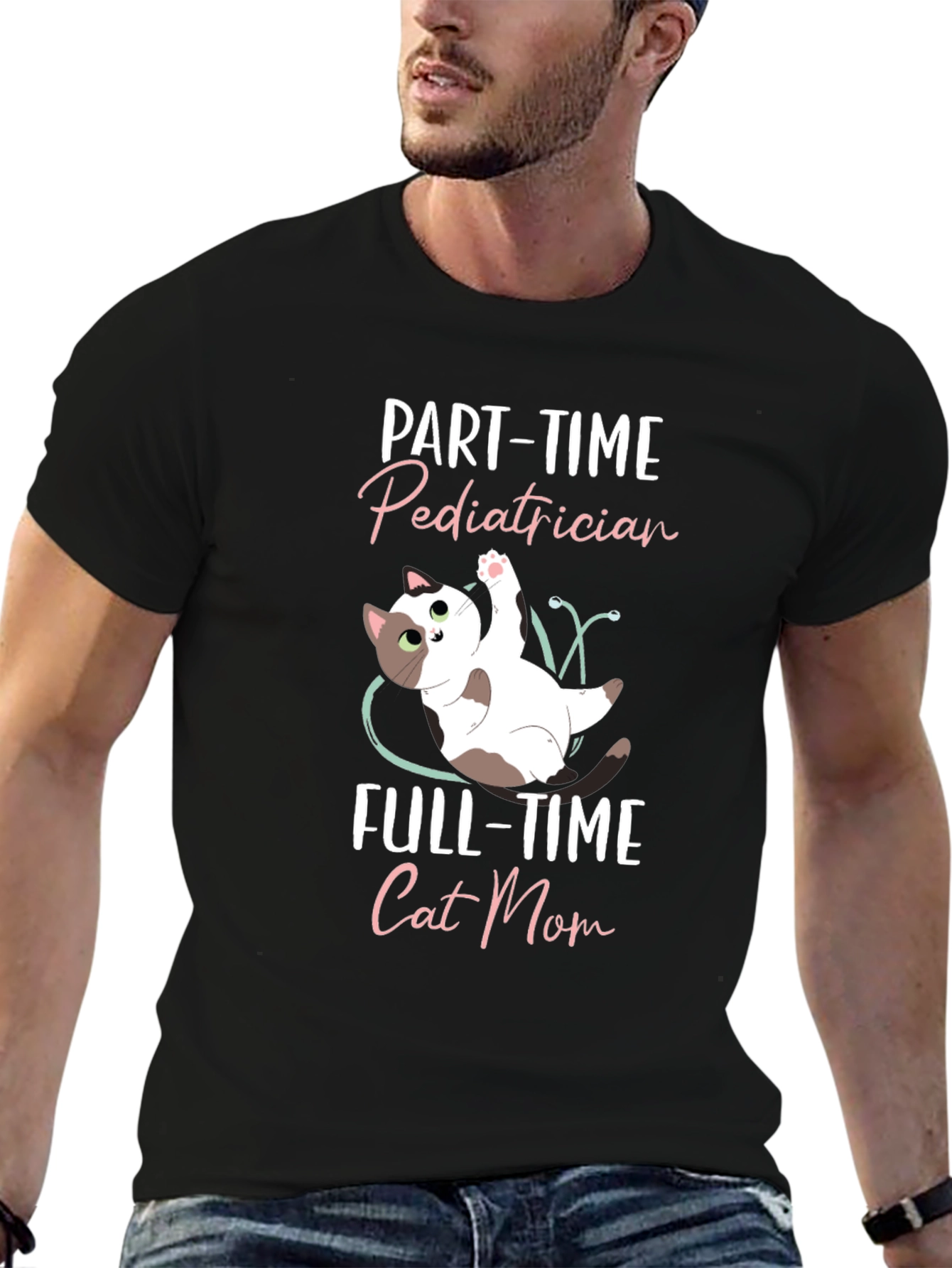Pediatrician Cat Mom T-Shirt - Cute Cat Lover Tee