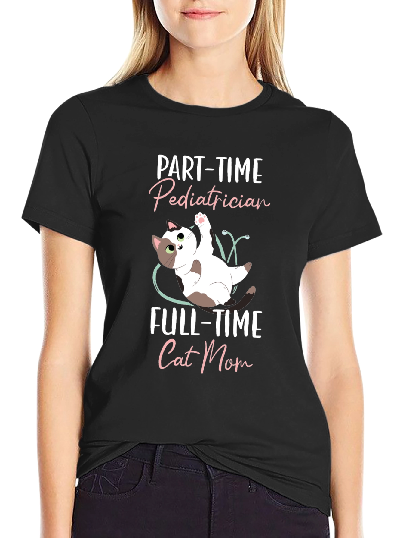 Pediatrician Cat Mom T-Shirt - Cute Cat Lover Tee