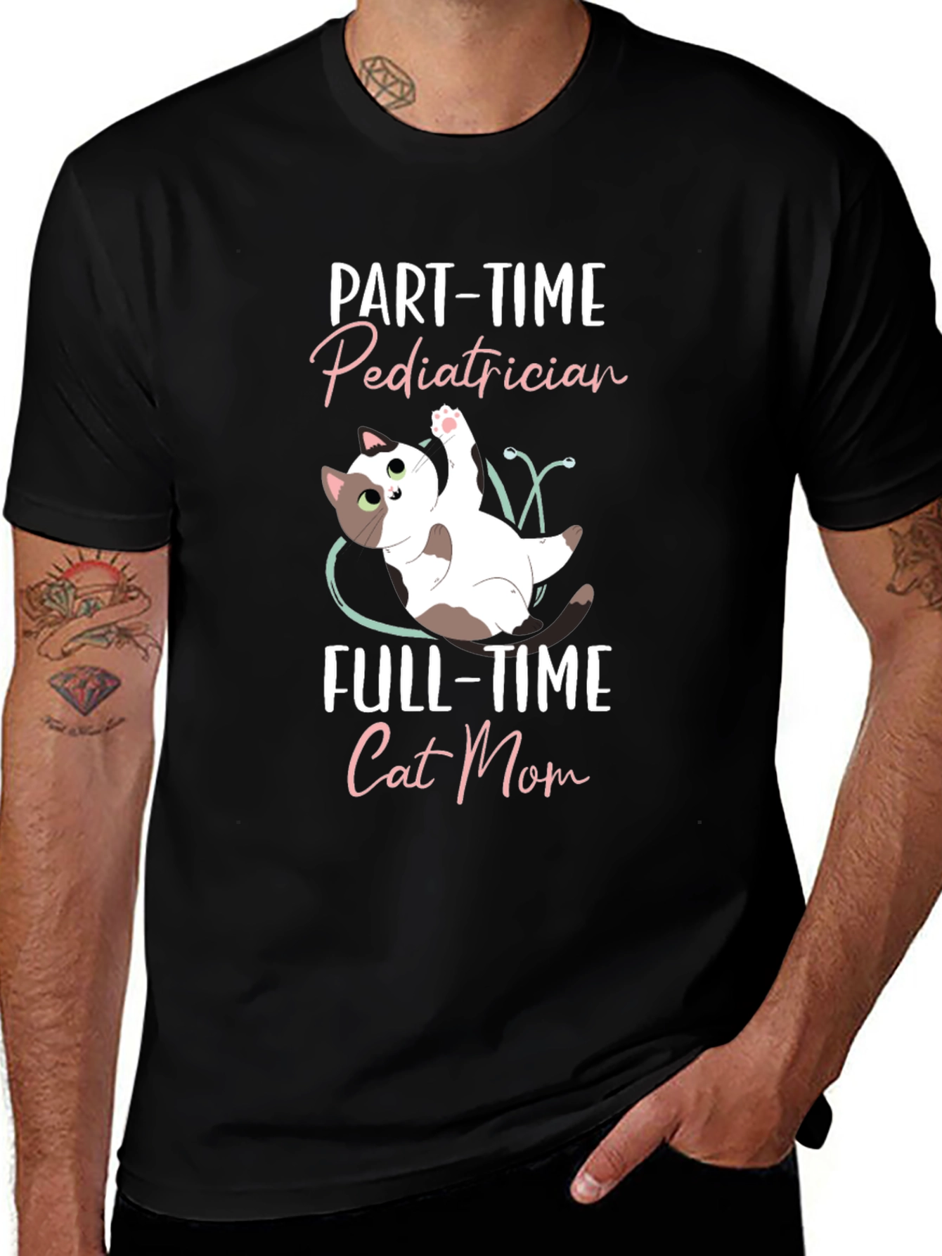 Pediatrician Cat Mom T-Shirt - Cute Cat Lover Tee