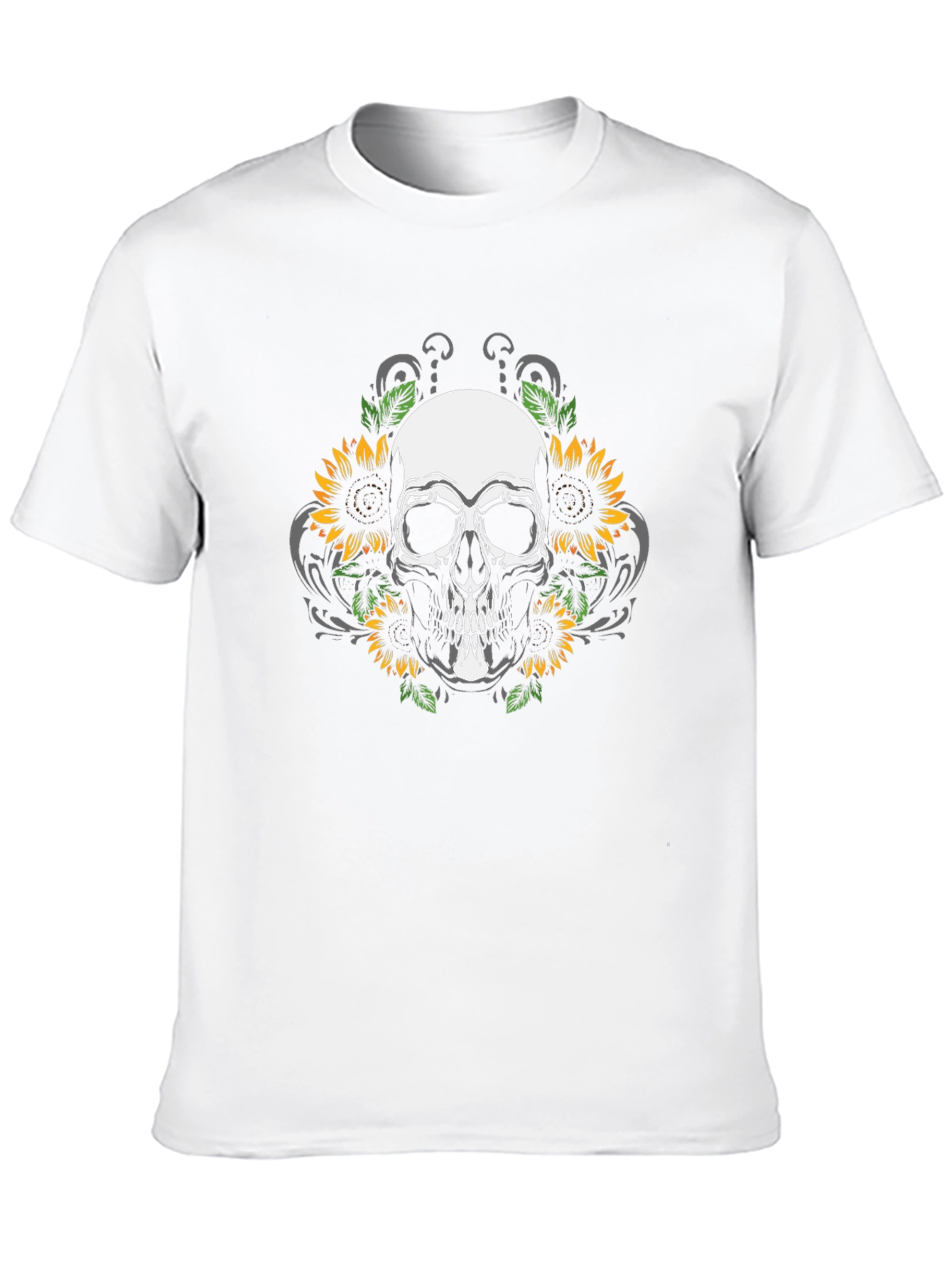 Skull & Sunflower Graphic Tee - Black