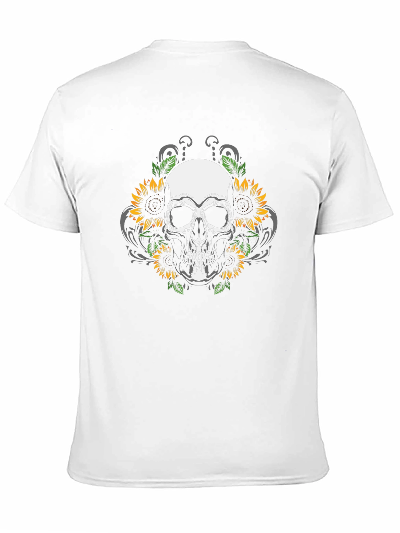 Skull & Sunflower Graphic Tee - Black