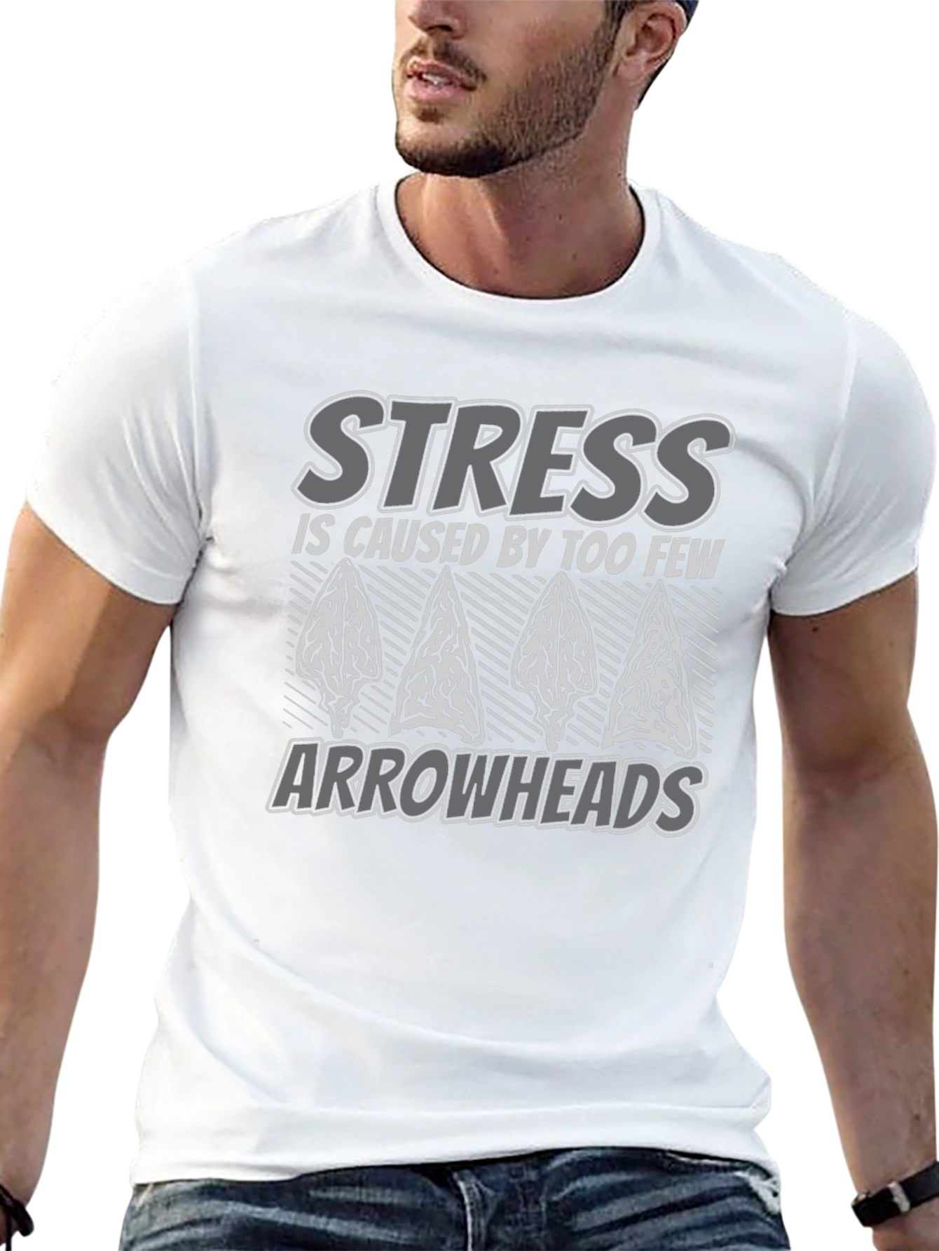 Stress Arrowheads Graphic Tee - Black Cotton Comfort