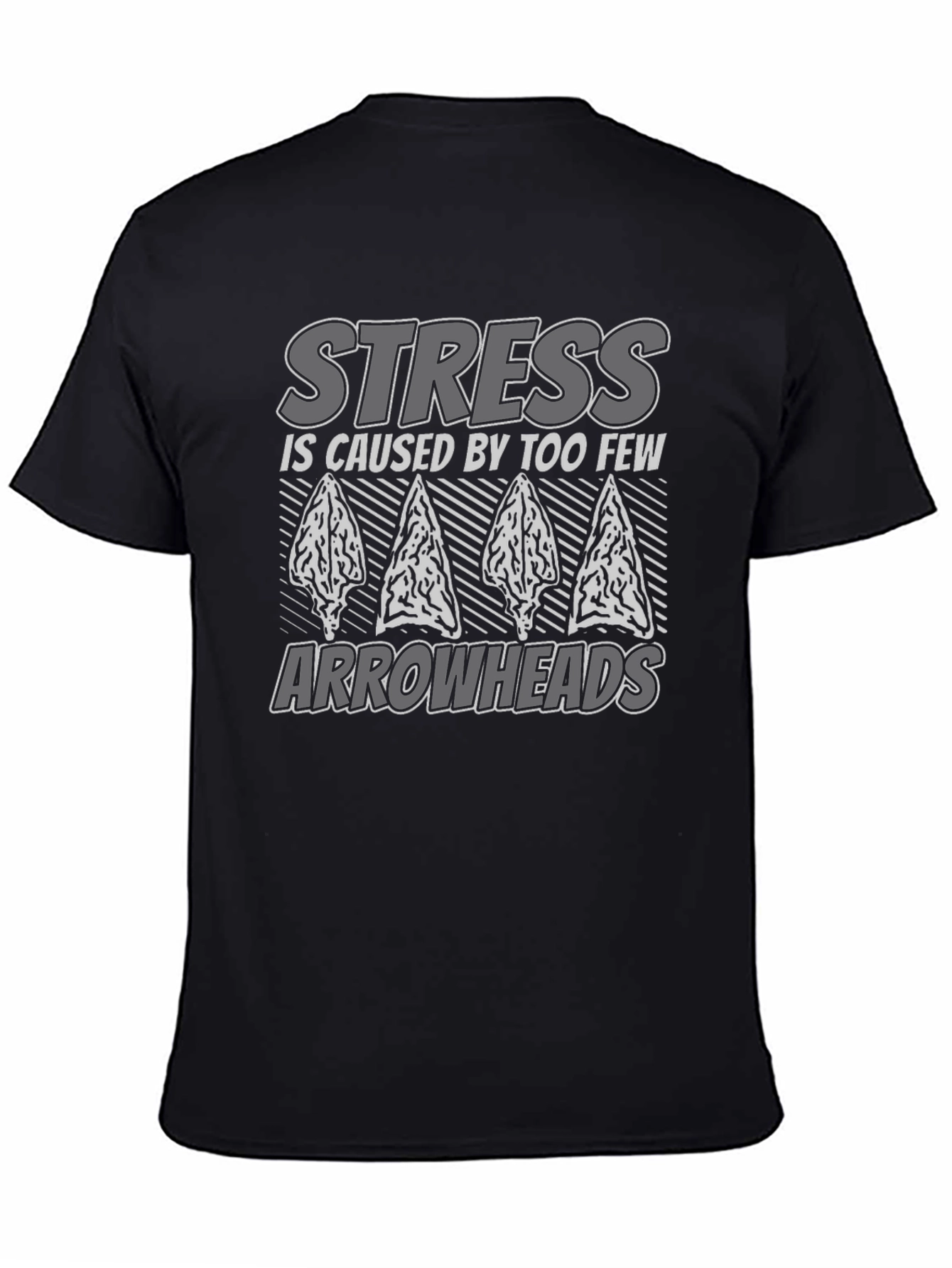 Stress Arrowheads Graphic Tee - Black Cotton Comfort