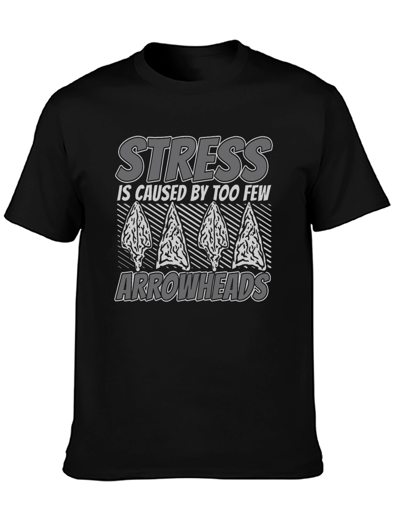 Stress Arrowheads Graphic Tee - Black Cotton Comfort