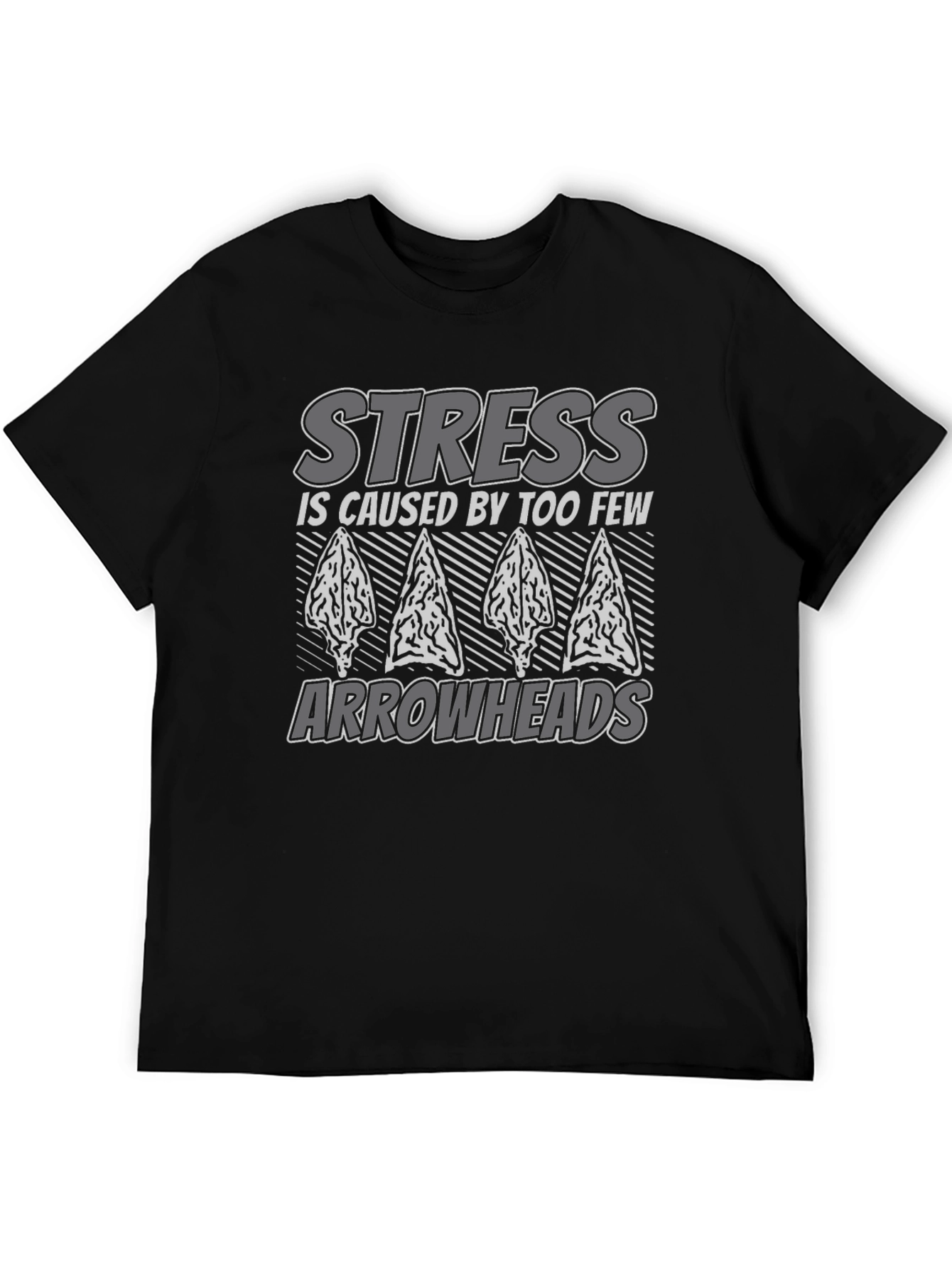 Stress Arrowheads Graphic Tee - Black Cotton Comfort
