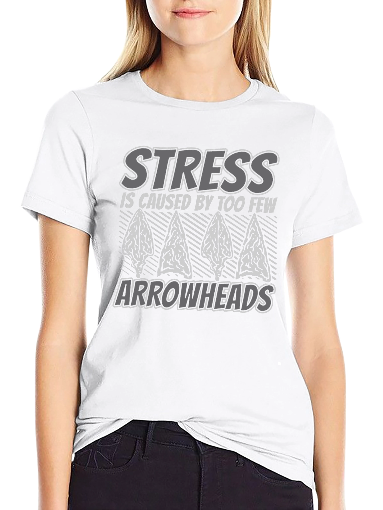Stress Arrowheads Graphic Tee - Black Cotton Comfort