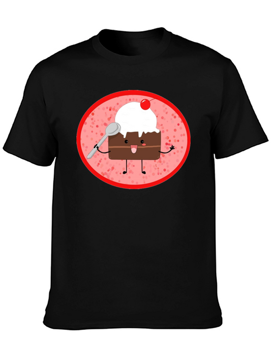 Dessert Lover T-Shirt: Cute Cake Cartoon Design