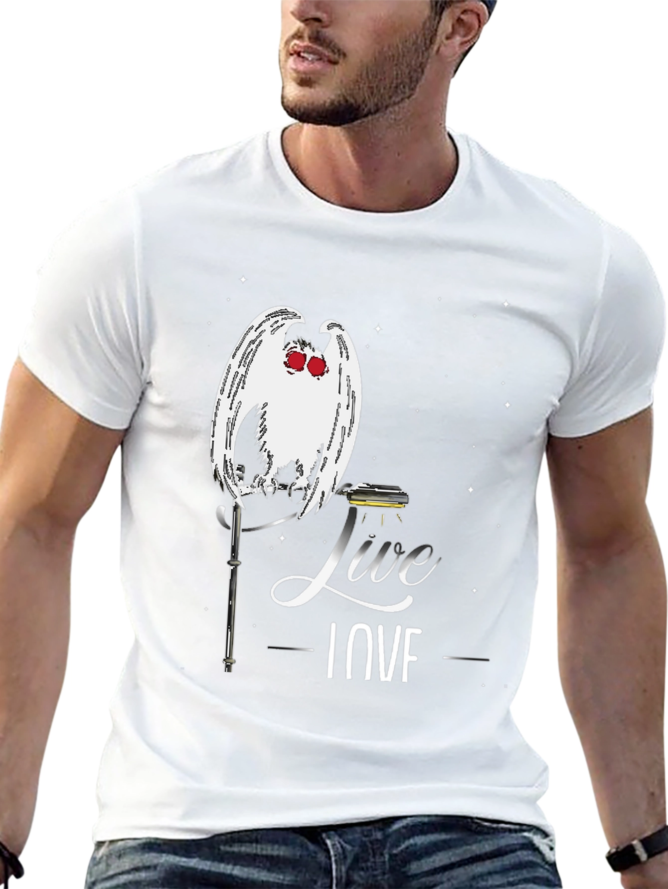 Mothman Live Love T-Shirt - Cryptid Tee