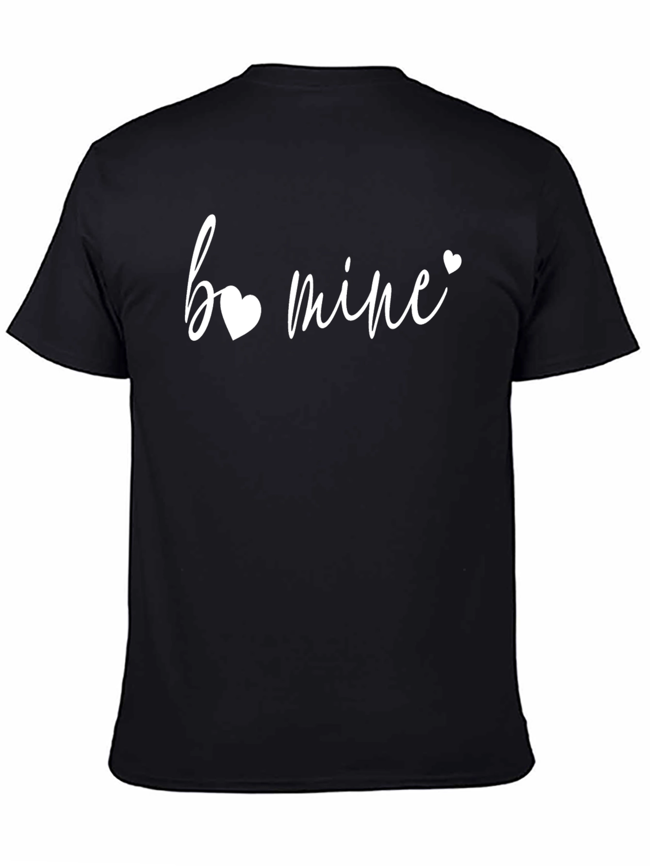 Be Mine Heart Graphic Black Tee - Valentines Day