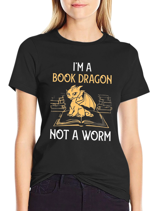 Book Dragon Graphic T-Shirt - Literary Humor Tee