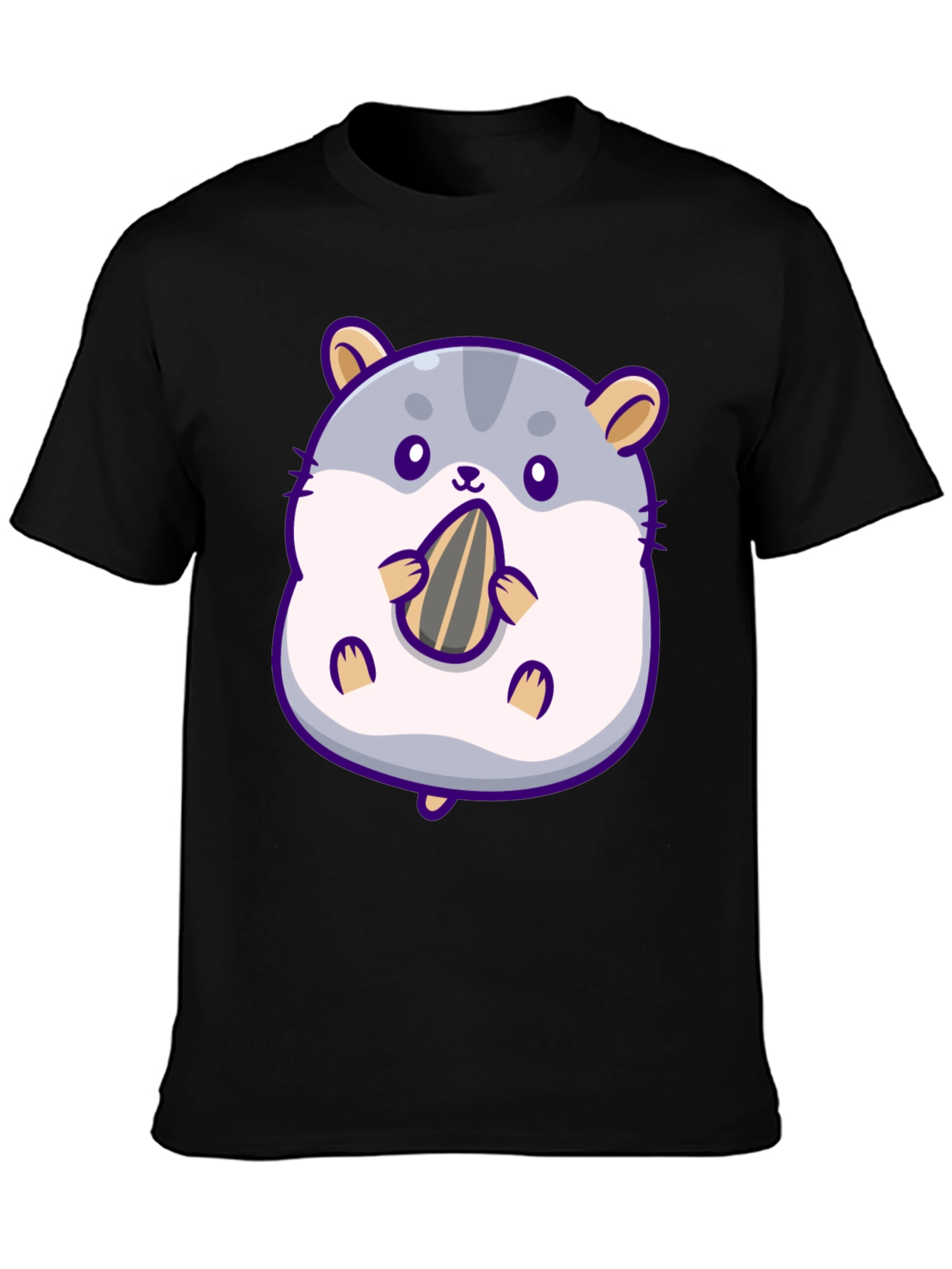 Cute Hamster Eating Seed Graphic T-Shirt