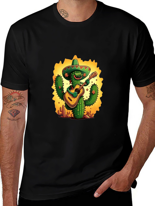Cactus Guitarist Graphic Tee - Black T-Shirt