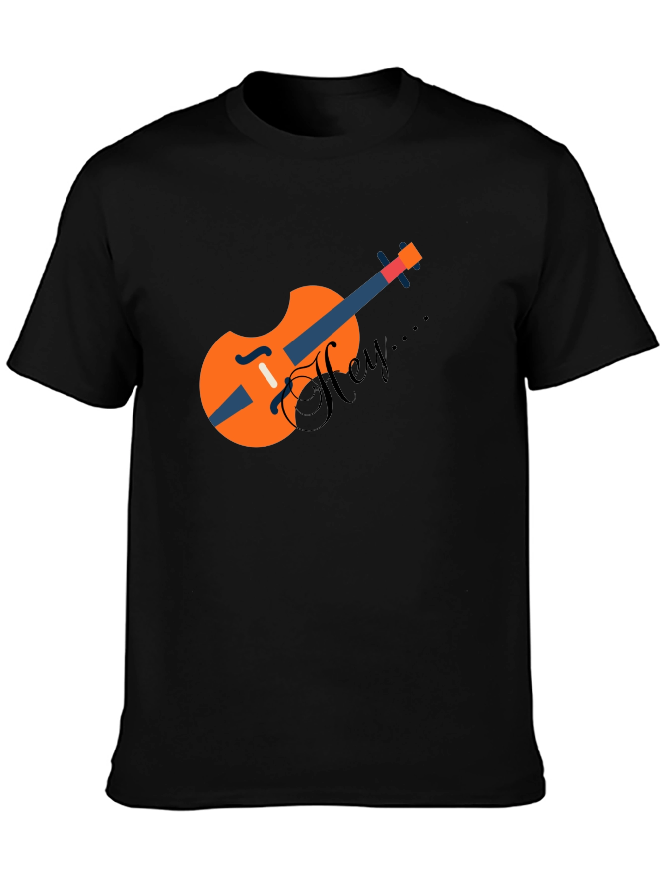 Stylish Black T-Shirt with Unique Violin Graphic