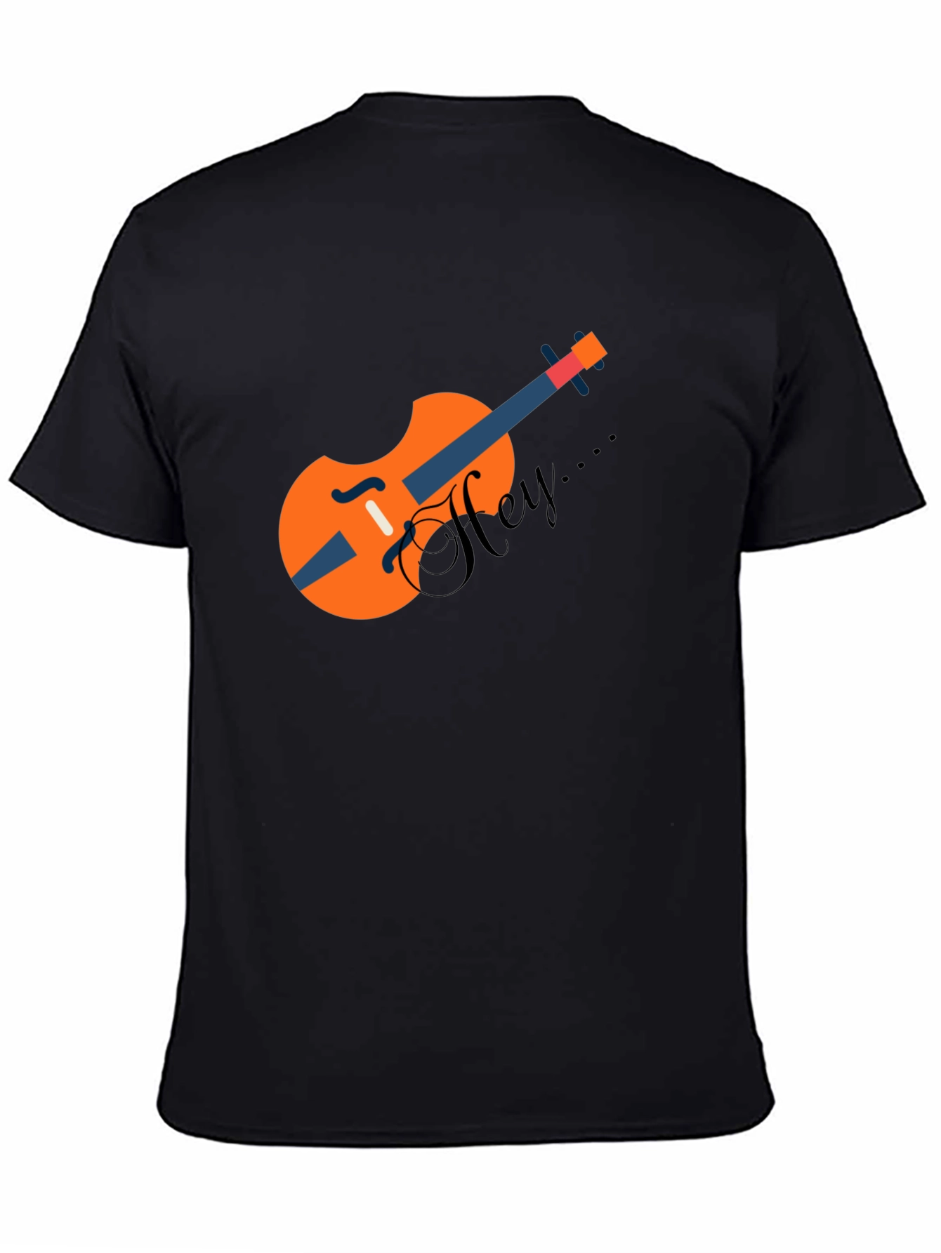 Stylish Black T-Shirt with Unique Violin Graphic
