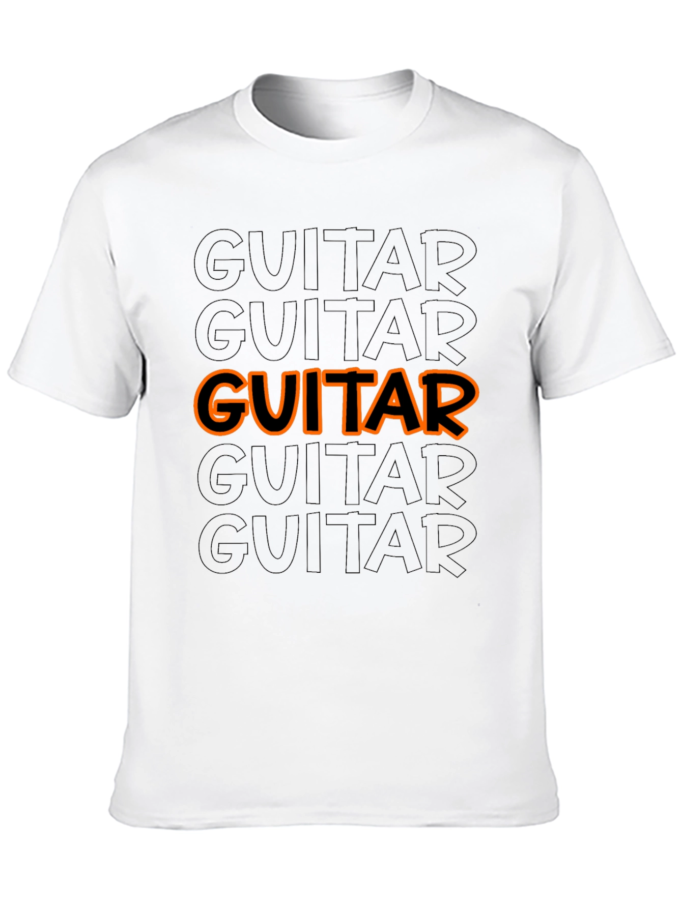 Guitar Graphic Print Black T-Shirt