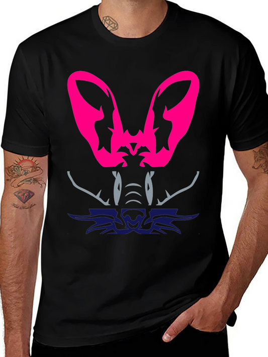 Abstract Animal Graphic Tee - Black