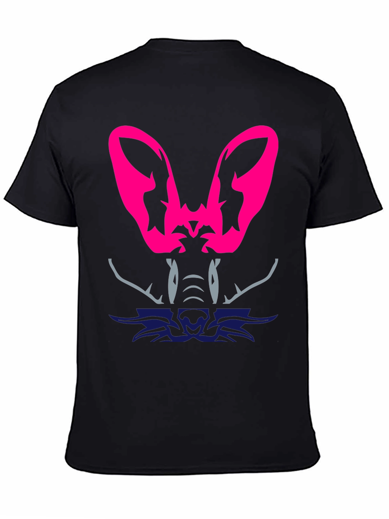 Abstract Animal Graphic Tee - Black