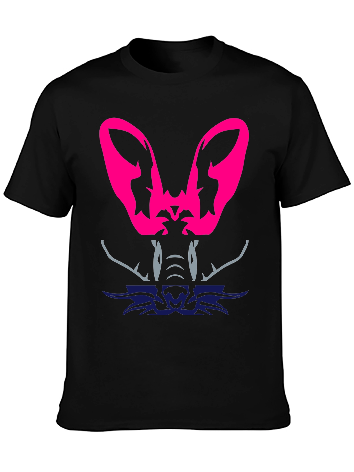 Abstract Animal Graphic Tee - Black