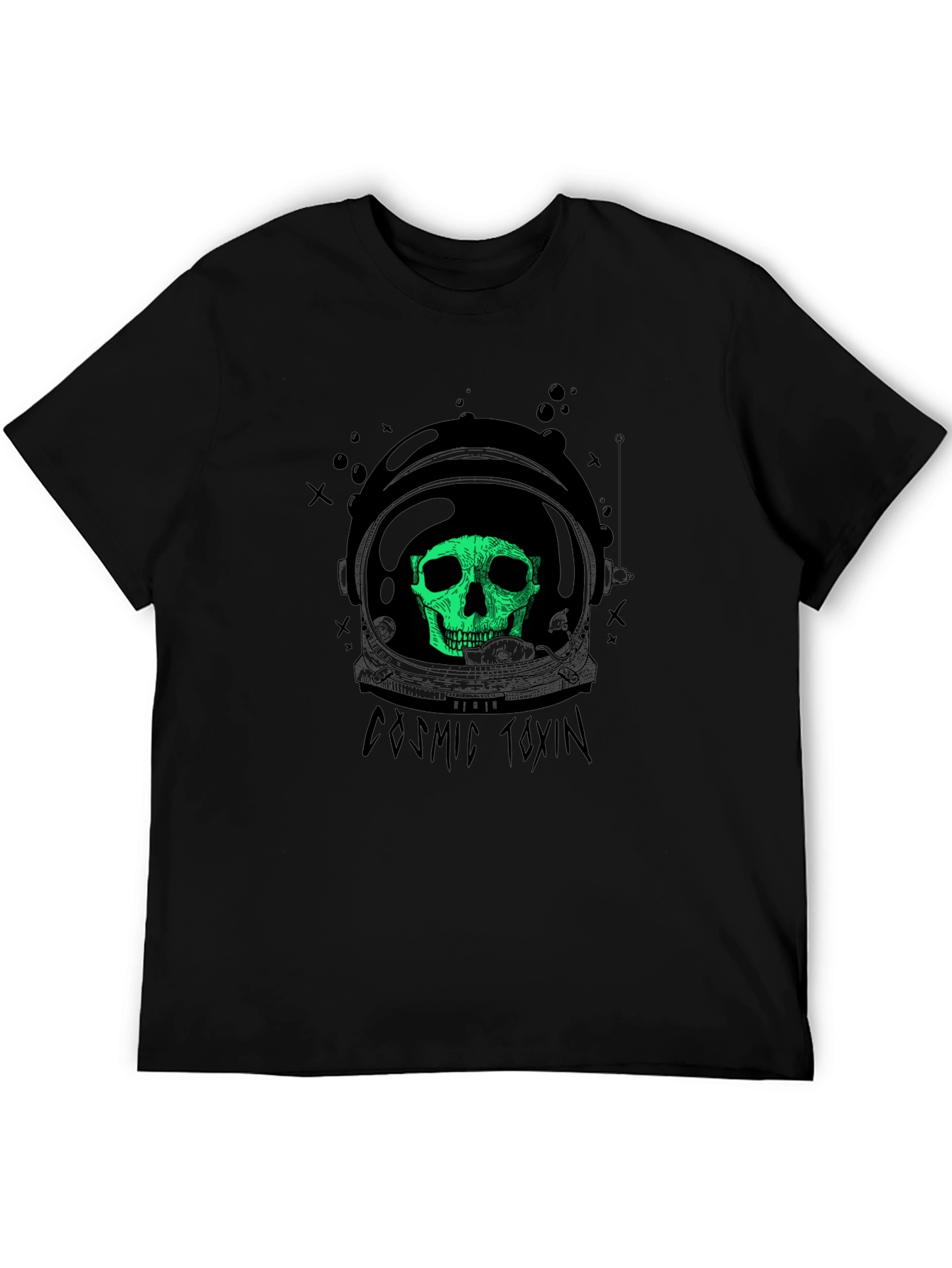 Cosmic Toxin Skull Graphic Black T-Shirt