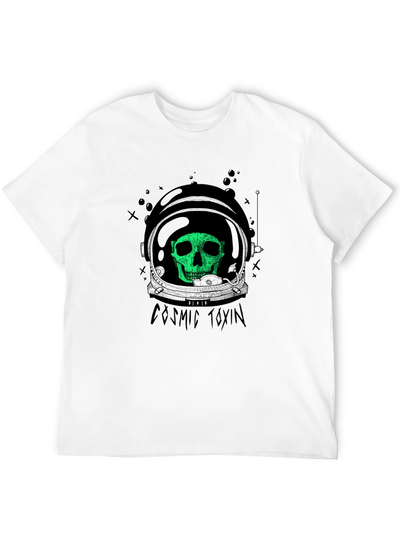 Cosmic Toxin Skull Graphic Black T-Shirt