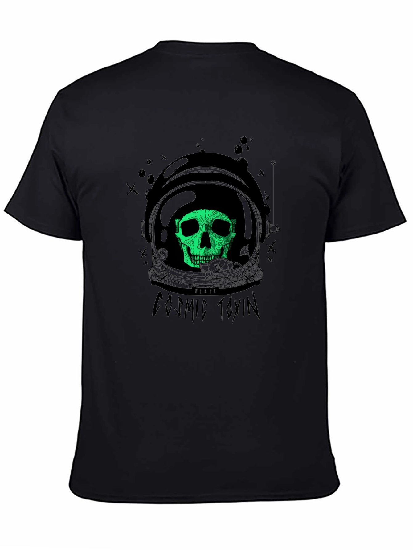 Cosmic Toxin Skull Graphic Black T-Shirt