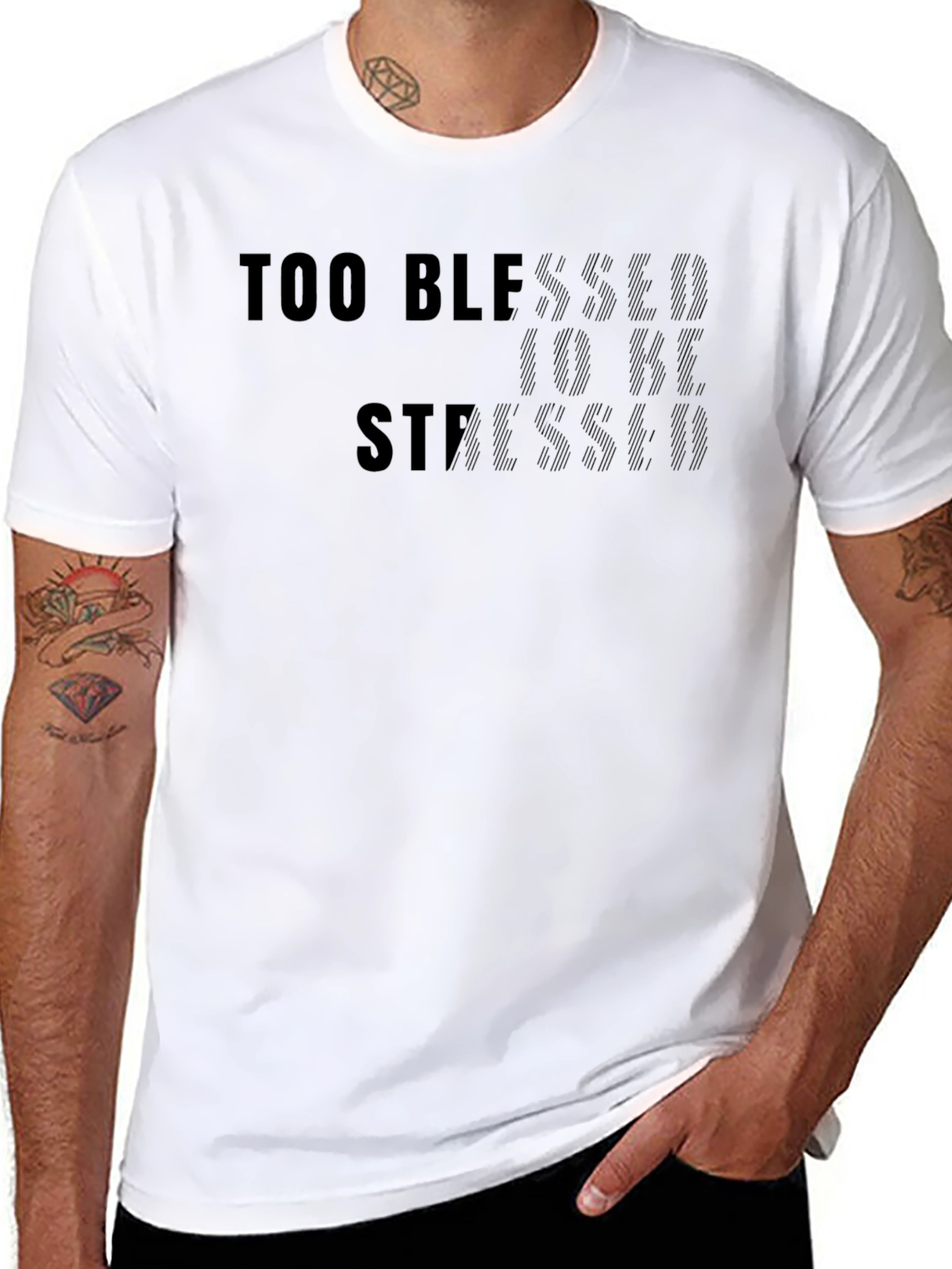 Too Blessed to be Stressed Black T-Shirt