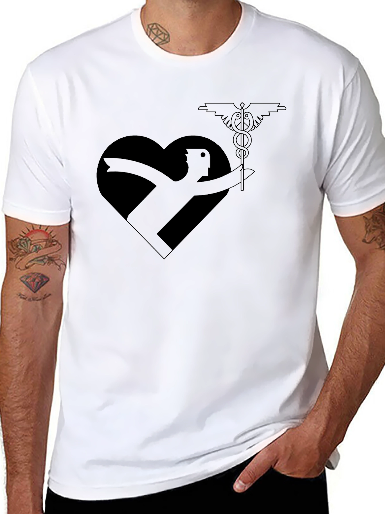 Black Heart Health Hero T-Shirt