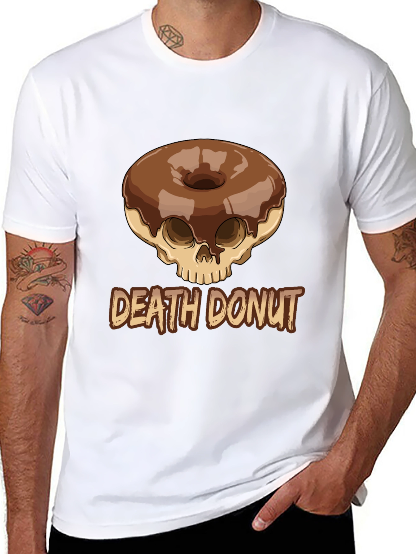 Death Donut Graphic Tee - Unique Skull Donut Design
